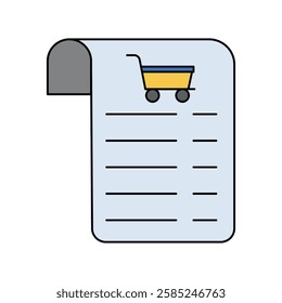 shopping list icon with white background vector stock illustration