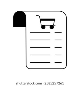 shopping list icon with white background vector stock illustration