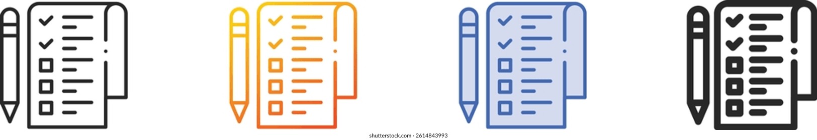 shopping list icon.Thin Linear, Gradient, Blue Stroke and bold Style Design Isolated On White Background