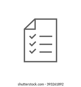 Icono de línea de lista de compras.