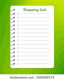 shopping list, notebook, copybook, notepad, clip, binder, spiral, clear, scrapbook, hole, metal, ring, copy space, worksheet, line, list, notepaper, open, mock, lined, mockup, paper, note, background,