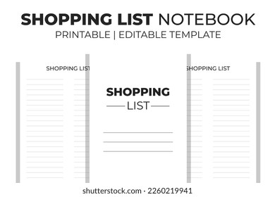 Shopping List Notebook Kdp Interior