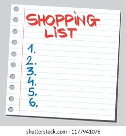 Lista de compras en el panel de notas