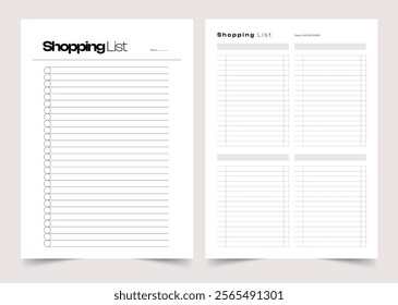 Shopping list Planner Design, Clean Template