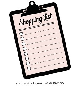 ilustração de vetor isolado do modelo de lista de compras