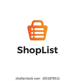 Shopping List Vector Abstract Illustration Logo Icon Design Template Element