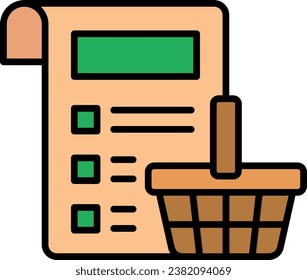 Icono vectorial de lista de compras. Se puede usar para imprimir, móviles y aplicaciones web.