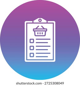 Shopping List vector icon. Can be used for printing, mobile and web applications.
