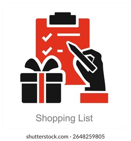 Shopping List vector icon concept design