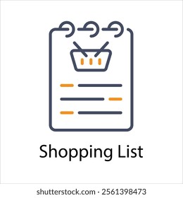 Shopping List Vector icon stock illustration