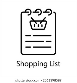 Shopping List Vector icon stock illustration