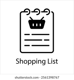 Shopping List Vector icon stock illustration