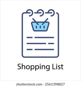 Shopping List Vector icon stock illustration