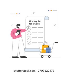 Arquivo EPS 10 da ilustração do vetor da lista de compras