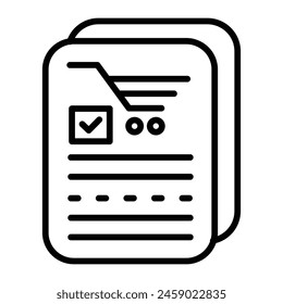 Lista de la compra Vector Línea Icon Design