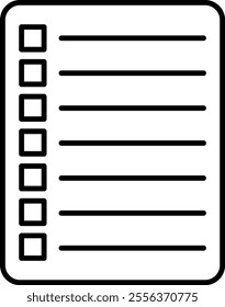 Shopping List Vector Line Icon Design