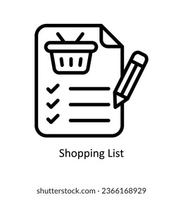 Shopping List Vektorgrafik Symbol Design Illustration. Web-Store-Symbol auf weißem Hintergrund EPS10-Datei 