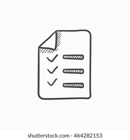 Shopping list vector sketch icon isolated on background. Hand drawn Shopping list icon. Shopping list sketch icon for infographic, website or app.