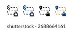 Shopping Location All In One Icon Multi Styles Vector Set