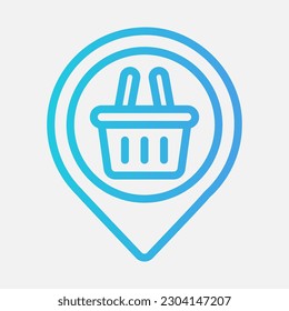 Shopping location icon in gradient style, use for website mobile app presentation