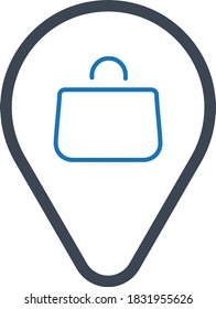 Shopping location icon vector illustration 