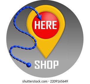 SHOPPING LOCATION ICON ,vector illustration of seo modern web design