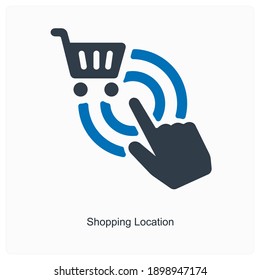 Shopping location or position icon concept