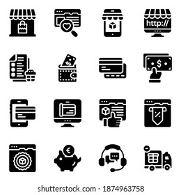 
Shopping and Logistics Solid Icons Pack 