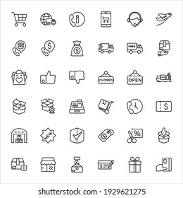 Shopping and logistics vector icons, symbol designs - Part 1