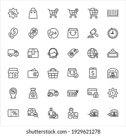 Shopping and logistics vector icons, symbol designs - Part 2