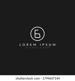 Shopping logo, 6 number vector