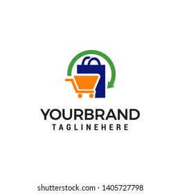 shopping logo design concept template vector