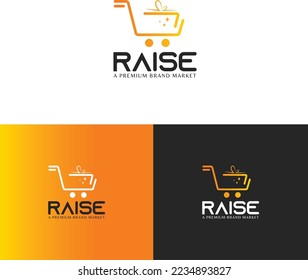 Shopping Logo Design with gift box Template