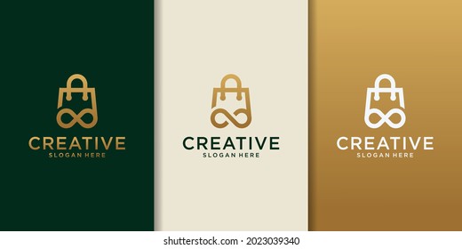 Shopping logo design with infinity