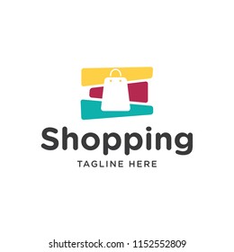 shopping logo design template 