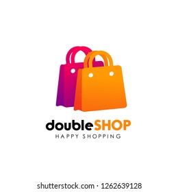 shopping logo design template. shopping bag icon design