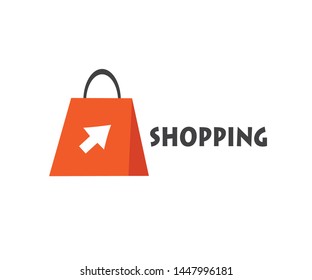 
Shopping Logo design template, ransel and arrow