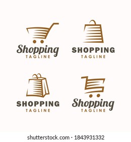 conjunto de plantillas de diseño de logotipo de compras