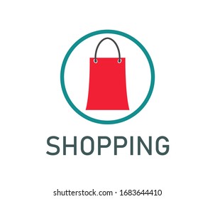 Design-Vorlage für Shopping-Logos. Vektorillustration einzeln auf Weiß.