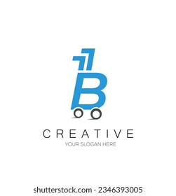 Vector de diseño de logotipo comercial. B Logotipo de tienda. 