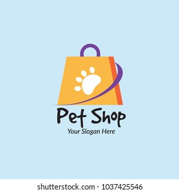 Shopping logo design vector , symbol on shopping bag for online store, pet shop.