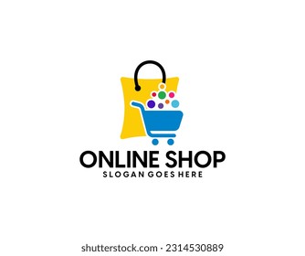 Shopping logo, E-commerce logotype, Shooping website, Purple gradient, Women's shopping website, fast shopping, E-store, website, application, template, business, company, online shop