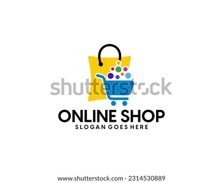 Shopping logo, E-commerce logotype, Shooping website, Purple gradient, Women's shopping website, fast shopping, E-store, website, application, template, business, company, online shop