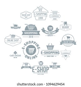 Shopping logo icons set. Simple illustration of 16 shopping logo vector icons for web