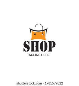 shopping logo illustration bag. vector template design