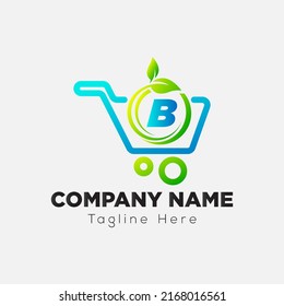 Shopping Logo On Letter B Sign Stock Vector (Royalty Free) 2168016561 ...