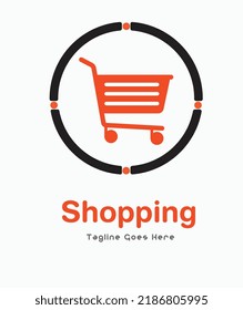 shopping logo online shopping store mall e commerce business company vector logo illustration