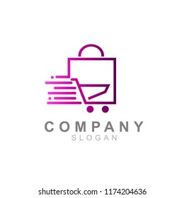 shopping logo, supermarket logo with delivery express