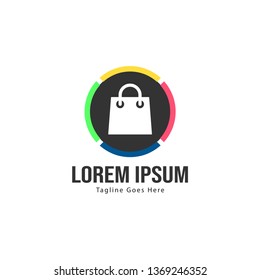 Shopping logo template design. Shopping logo with modern frame isolated on white background