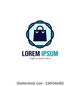 Shopping logo template design. Shopping logo with modern frame isolated on white background
